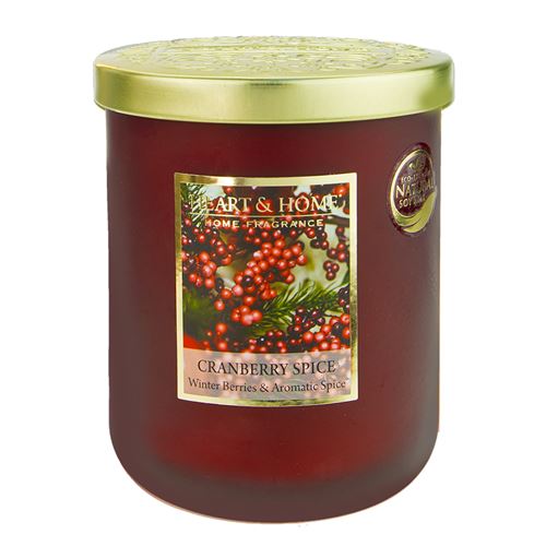 Kontiki Grande Bougie à la cire de soja Épices et cranberry jusqu'à 70 heures