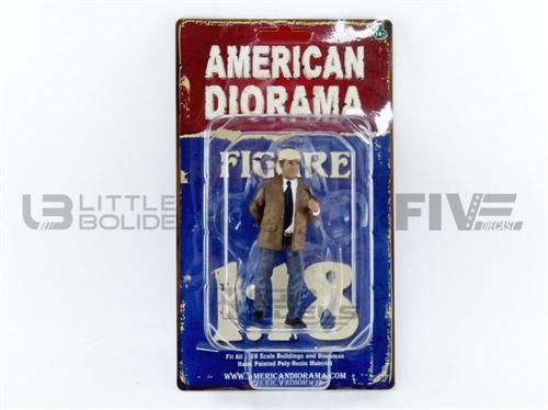 Voiture Miniature de Collection AMERICAN DIORAMA 1-18 - FIGURINES Race Day II Figurine III - Beige / Brown - 76297