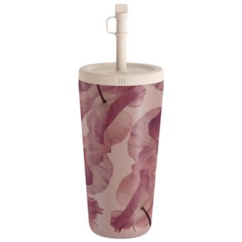 Bouteille Isotherme de Voyage 500ml Design Tender Kiss Motif Floral Burga Beige - 1