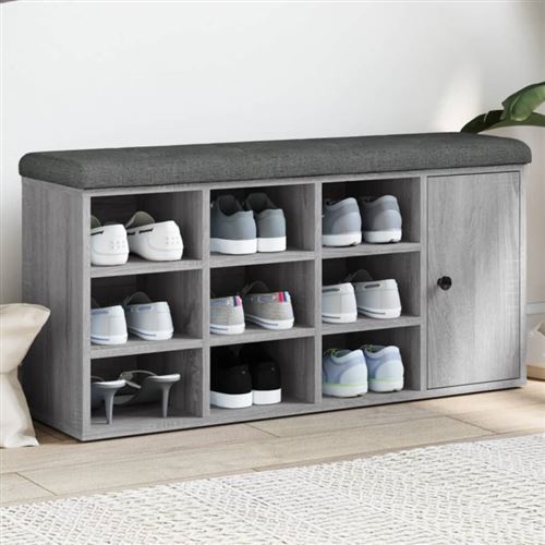 Vidaxl - Panca Porta Scarpe Grigio Sonoma 102x32x50 Cm Legno Multistrato