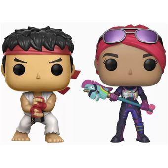 Figurines Funko Pop Games Street Fighter Fortnite Ryu and Brite Bomber