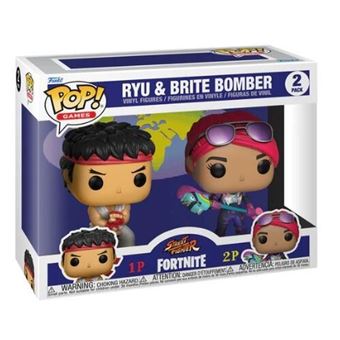 Figurines Funko Pop Games Street Fighter Fortnite Ryu and Brite Bomber