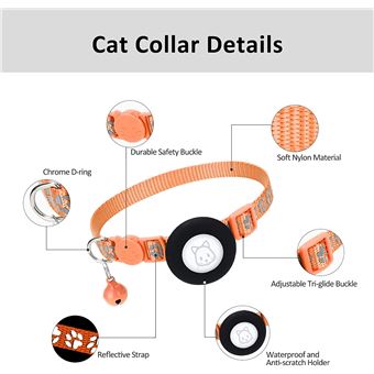 Airtag Cat Collar, Refective Gps Collar pour chat avec boucle de sécurité  et support d'air imperméable à l'eau et cloche, Cat Airtag Collar pour chats  chiots
