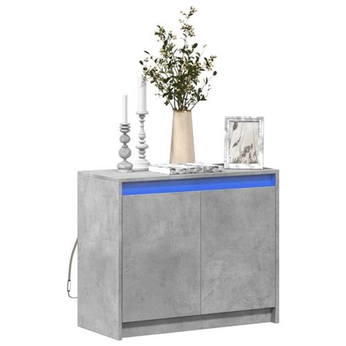 Vidaxl Gris Buffet Avec Led Béton - Image 2