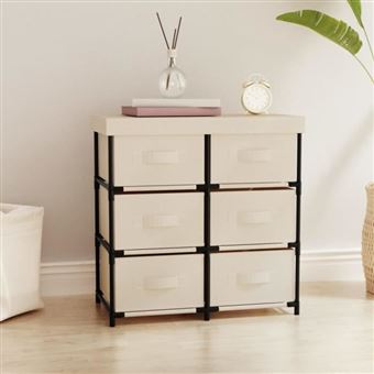 vidaXL Armoire de rangement avec 6 tiroirs 55x29x55 cm Crème Acier 337258 - 1