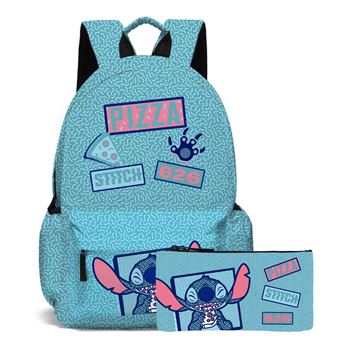 Sacs à dos, ensemble 3 pièces avec sacs à lunch et trousse à crayons pour  garçon et fille, motif Stitch, pour enfant du primaire et secondaire :  : Mode