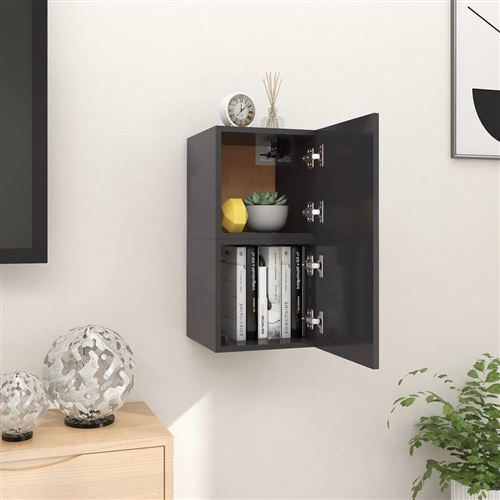vidaXL Meubles TV muraux 2 pcs Gris 30,5x30x30 cm