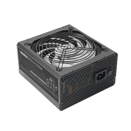 Tacens RADIX ECO X, Fuente Alimentación PC ATX, 6 Años Garantía, 87% Eficiencia,  Tecnologías SMD y DC-DC, Ventilador Ultra-silencioso AI-RPM 140mm FDB, Cables Planos Extralargos, Fuente PC 550W /