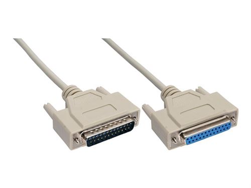 Intos Electronic Ag Beige Inline - Rallonge De Câble Série - Db-25 (M) Pour Db-25 (F) - 10 M - Moulé