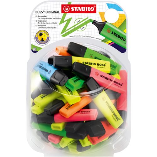 stabilo stabilo surligneur boss original, présentoir de 60 noir