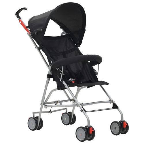 vidaXL Poussette pliante Noir Acier