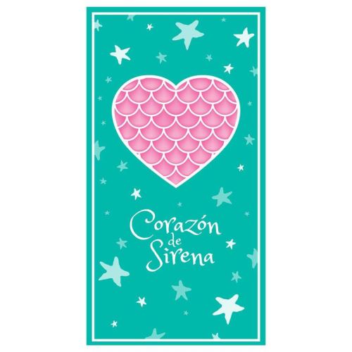 Serviette Coeur Sirène Microfibre