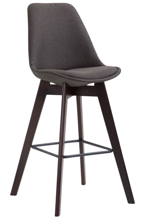 Tabouret de Metz tissu blanc , Gris foncé/Cappuccino