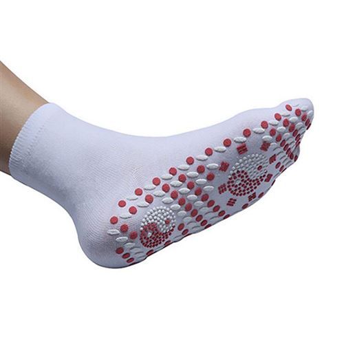 SHOP-STORY - Chaussettes yoga auto-chauffantes magnétique unisexe - Couleur blanc