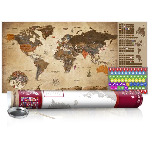Carte à gratter - Carte vintage - poster (version anglaise) -