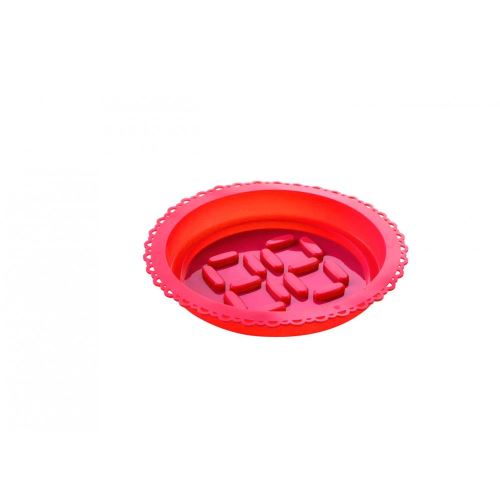 Moule à gâteau en silicone avec sac à poche ronde - rouge