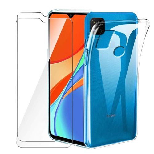 iPomcase Coque Transparente pour Xiaomi Redmi 9C + 2 Verres Trempés