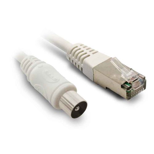 Cordon rj45 - coaxial mâle mâle 5 m