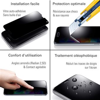 Verre trempé integrale à contours Blanc - Protection Chocs + Anti-traçe p.  Apple iPhone SE 2022, 2020 et iPhone 8, 7