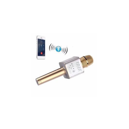 Haut-parleur bluetooth, microphone sans fil portatif q9 pour karaoke ktv pour iphone samsung – couleur dorée