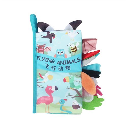 Jouets éducatifs pour les enfants Livre en tissu Animaux volants-Multicolore