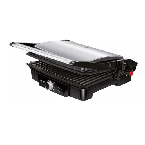 MPM MGR-09M Grille à double couvercle basculant, ouverture réglable en hauteur à 180°C 2000W Negro/Plata