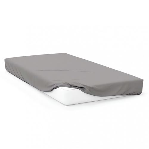 Drap housse en coton 57 fils 60x120 cm BEBE gris, par Soleil d'ocre
