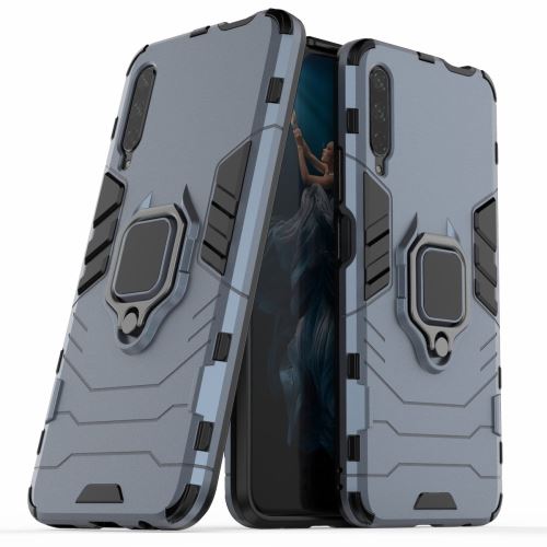 Coque en TPU garde hybride cool avec béquille bleu pour votre Huawei Honor 9X