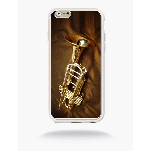 Coque Trompette Musique Compatible Apple Iphone 6 Silicone Blanc Mat