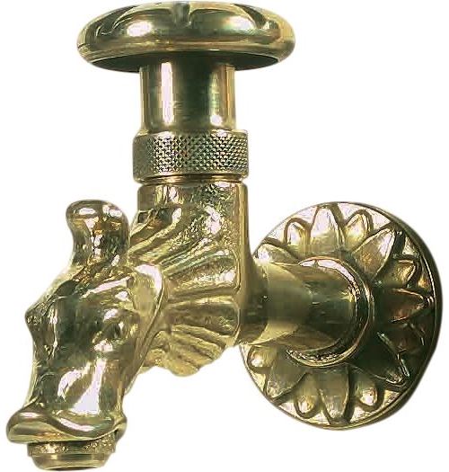 Dommartin Fonte D'art - Robinet animal en laiton rosace