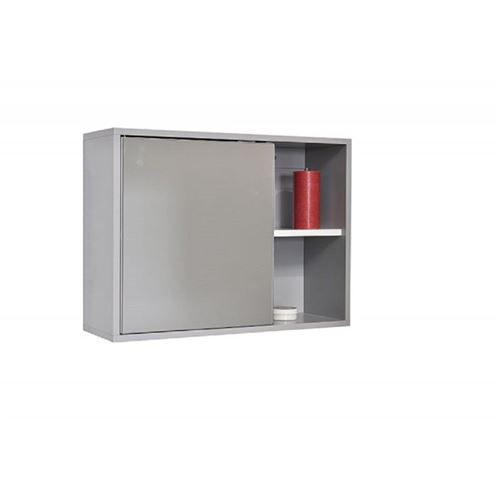 Meuble haut miroir salle bain blanc gris Baltic