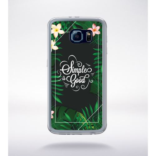 Coque Simple Is Good Tropical Fond Noir 2 Compatible Samsung Galaxy S6 Transparent