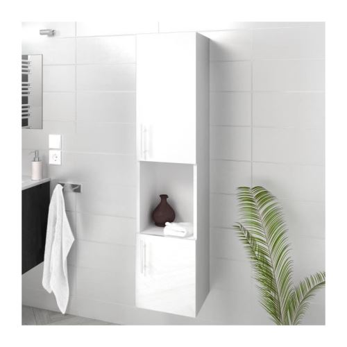 LUNA / LIMA Colonne de salle de bain L 25 cm - Blanc brillant