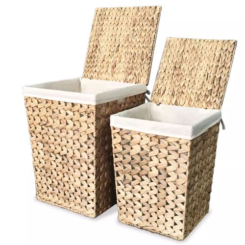 VidaXL Panier à linge 2 pcs Jacinthe d'eau
