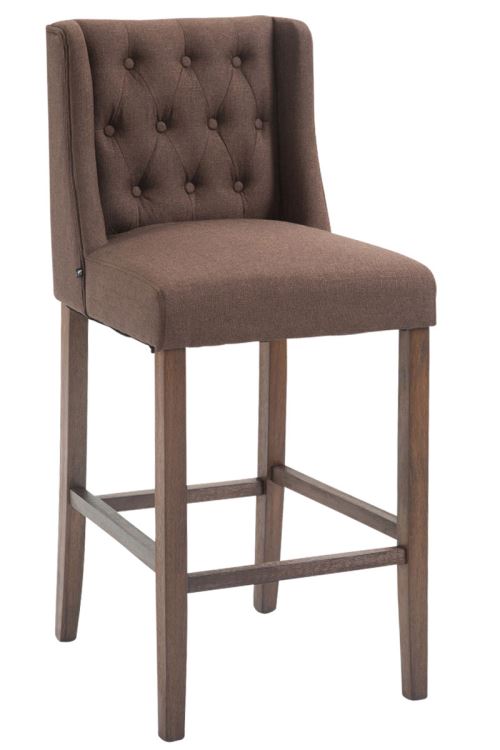 CLP Tabouret de bar Cassandra tissu , Marron/Antique fonc&eacute; 