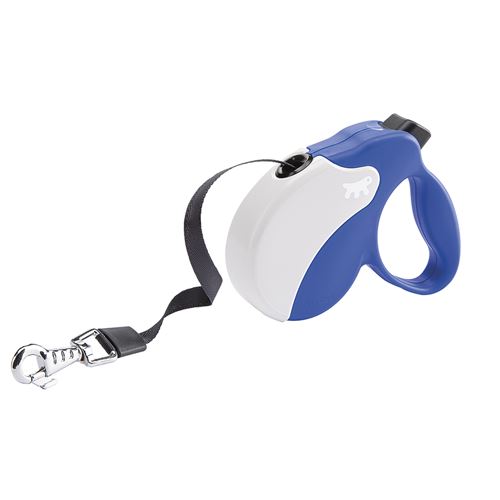 Meilleurs prix pour Laisse rétractable pour chiens AMIGO TAPE SMALL, sangle rétractable, 5 mètres, max 15 kg, Bleu
