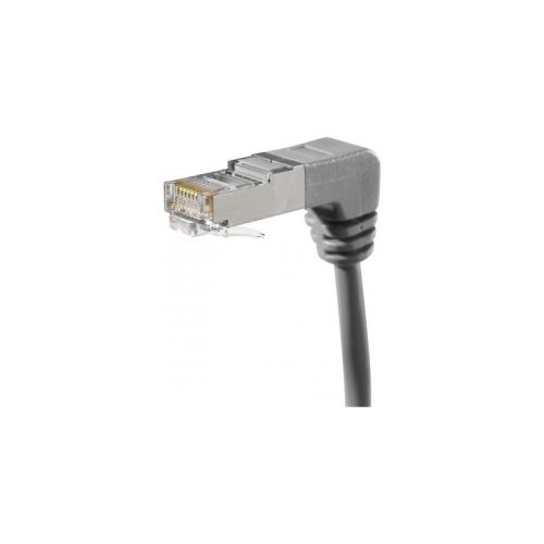 Cordon Patch RJ45 FTP CAT5e Coudé bas Gris - 0,30 M