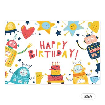 7 5ft Joyeux Anniversaire Dessin Anime Toile De Fond Bebe Douche Enfant D Anniversaire Photographie Fond 9 Autres Achat Prix Fnac