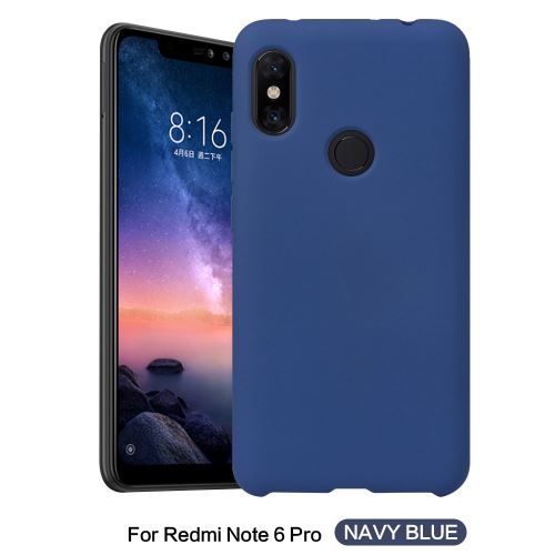 Coque en TPU doux et soyeux bleu foncé pour votre Xiaomi Redmi Note 6 Pro