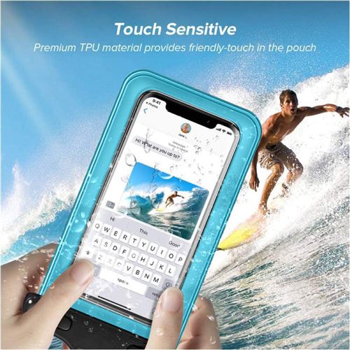 Turquoise Sovica Pochette Etanche téléphone Universelle valable pour Les Smartphones jusquà 6,8 écran Certificat IPX8 Coque Housse Etui Etanche Waterproof Case