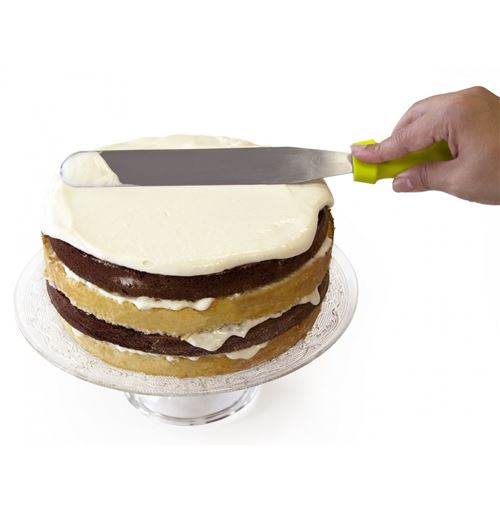 ScrapCooking - Spatule Coudée Inox 29 cm - Spatule Pâtisserie Gâteau  Cuisine - Ustensile Accessoire Cake Design Chocolat Glaçages Lissages -  Vert