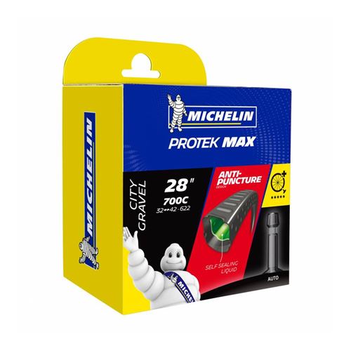 Chambre a air velo 700 x 35-47 michelin protek max a3 valve standard avec liquide anti-crevaison