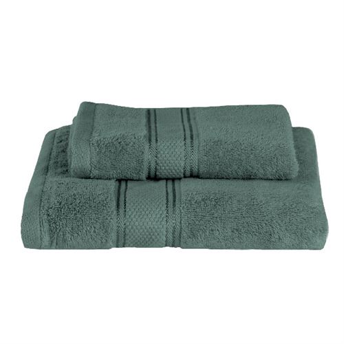 HOMEMANIA Serviette Invité - Set 2 - pour Visage, Mains, Salle de bain -Vert en Coton, 60 x 100 cm