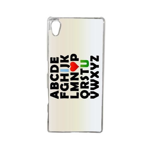 Coque abecedaire i love u compatible sony xperia z5 transparent