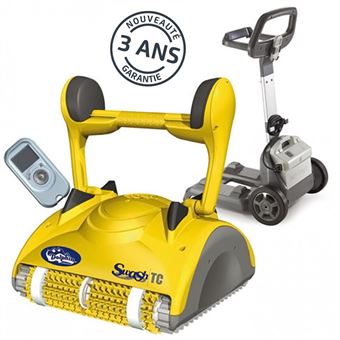 Robot electrique de piscine fond, parois et ligne d'eau avec télécommande et chariot - swash tc - 1