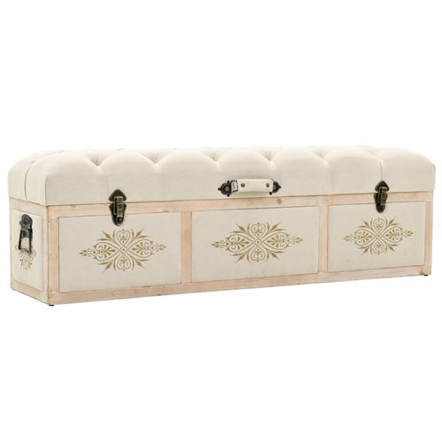 vidaXL Opslagbank 120x32x38 cm massief hout en stof
