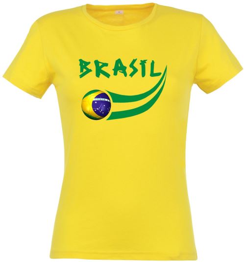 Supportershop Brésil T-Shirt col rond supporter Femme Jaune FR : XL (Taille Fabricant : XL)
