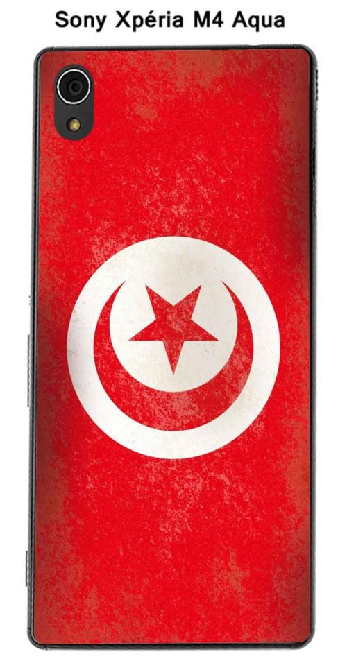 Coque Drapeau Tunisie vintage pour Sony Xpéria M4 Aqua