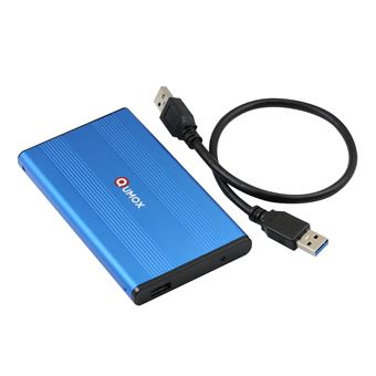 USB 3.0 Boîtier externe disque dur 2.5 SATA Hard Drive HDD/SSD Slim Haute  Vitesse bleu QH-20U3 Qumox