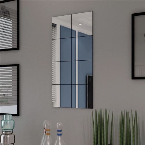 vidaXL Carreaux de miroir Verre sans cadre 8 pcs 20,5 cm